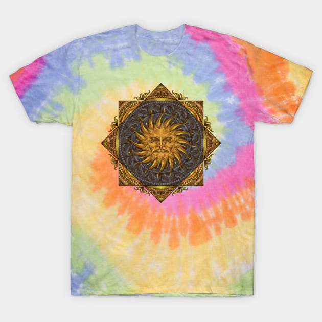 Sun with Mandala Artwork T-Shirt by Tonymidi Artworks Studio